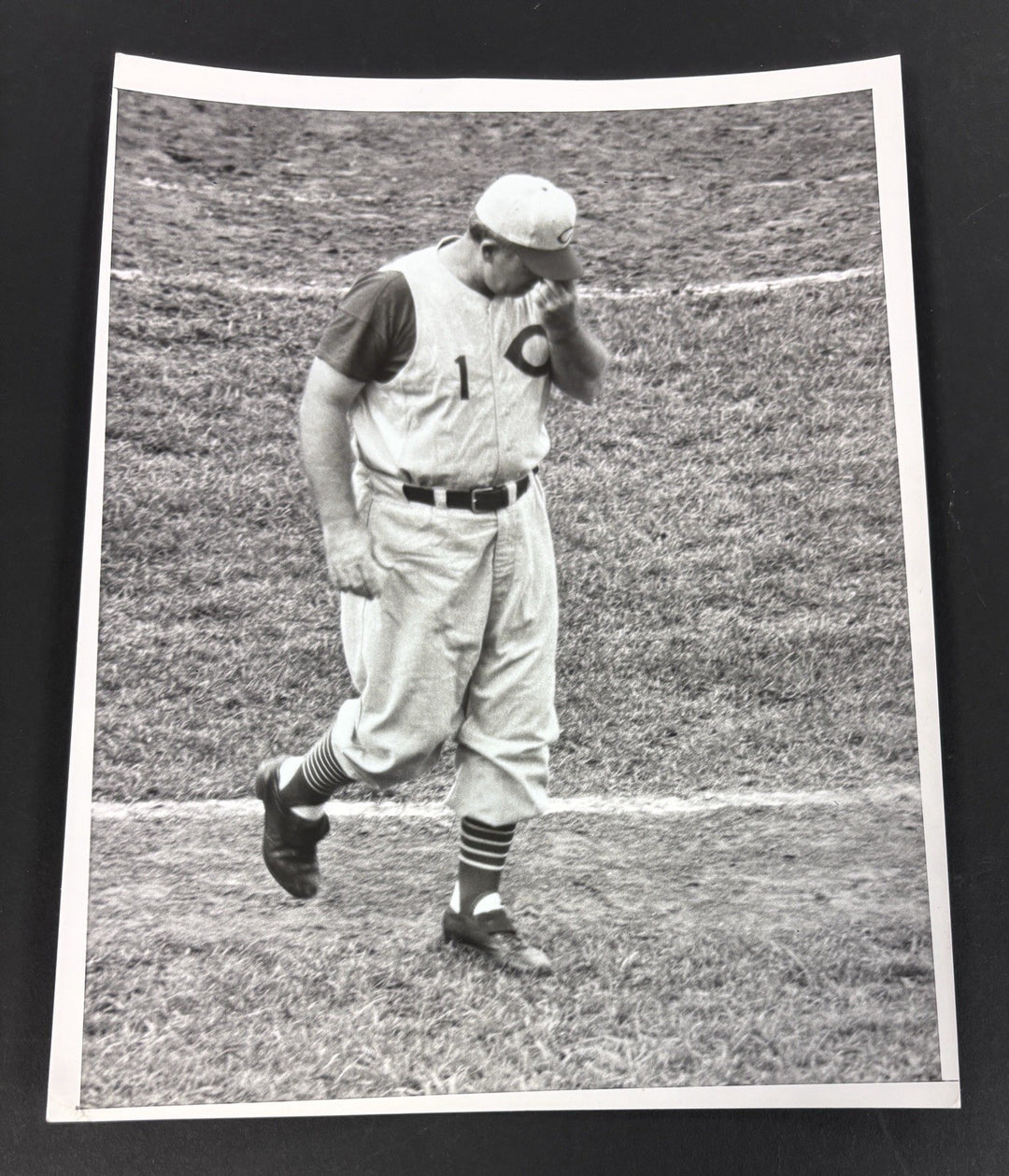 1957 Birdie Tebbetts Original 7x9 Vintage Photo Cincinatti Reds