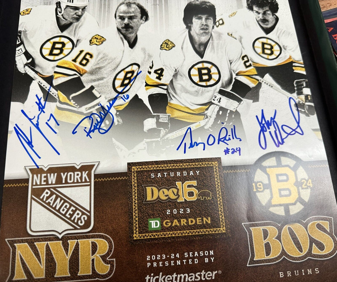 1977-85 Lunch Pail Gang Bruins Signed Poster Jonathan O'Reilly Wensink Jonathan