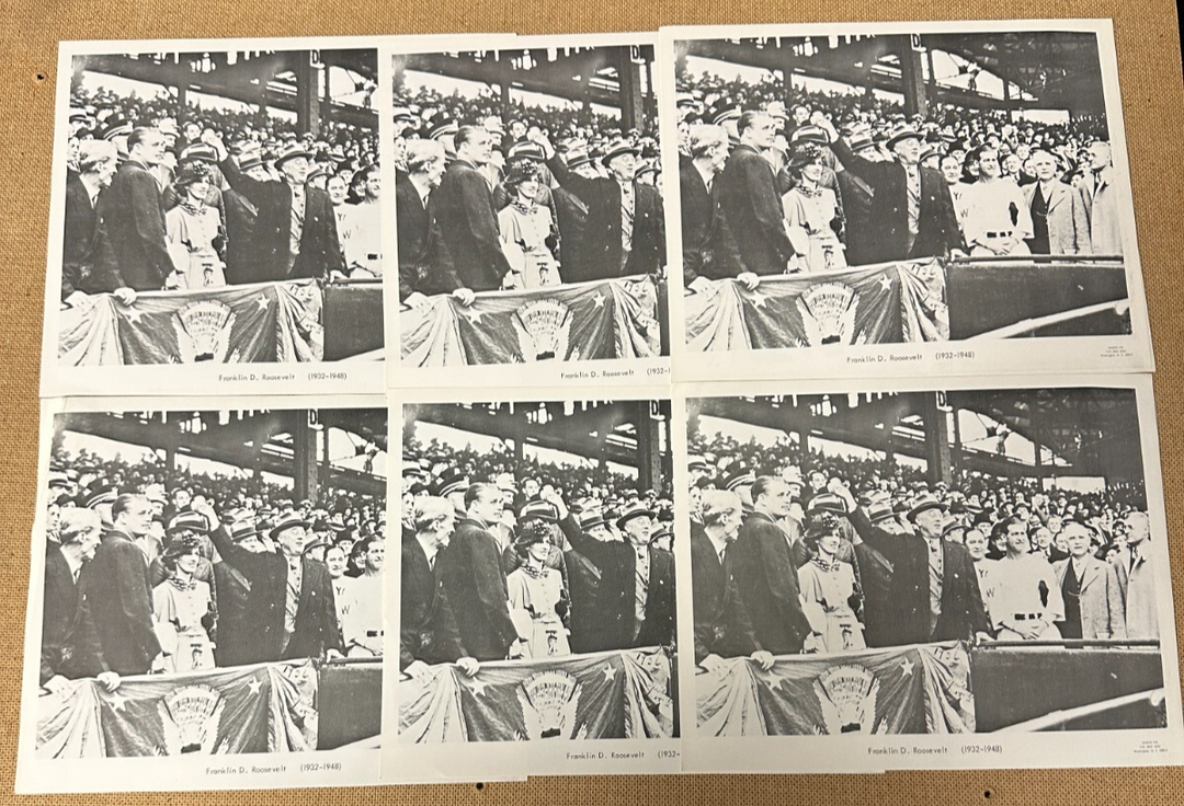 6 1960'S Sports Pix Franklin D Roosevelt Throwing Out 1st Pitch 8.5x11 Photo's