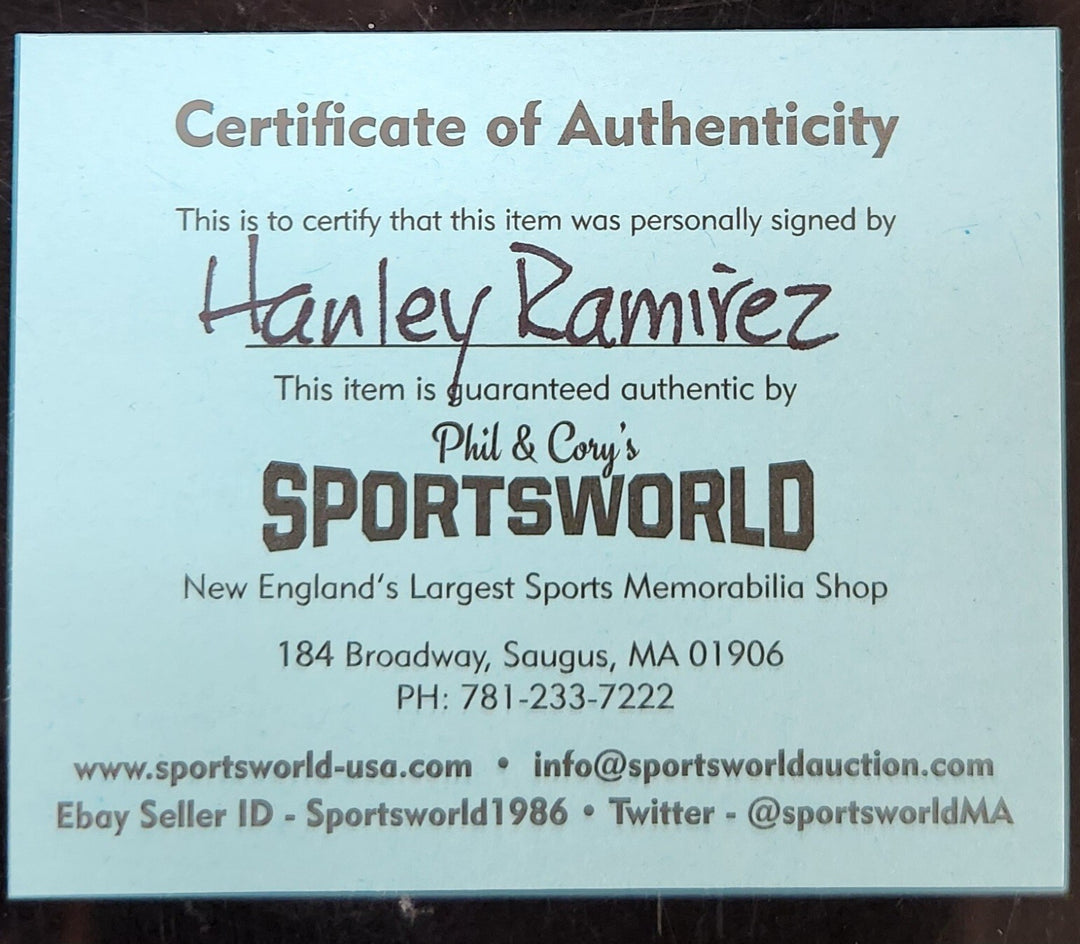 Hanley Ramirez Signed Major League Baseball Marlins Red Sox COA