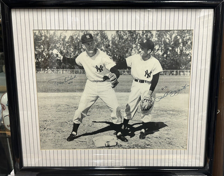 Tony Kubek & Phil Rizzuto Autographed 16x20 Framed Photo Mantle LOA