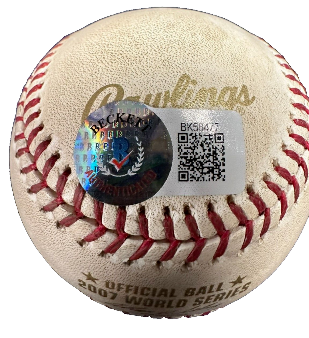 David Ortiz Autographed Official 2007 World Series Game Issued Baseball BAS