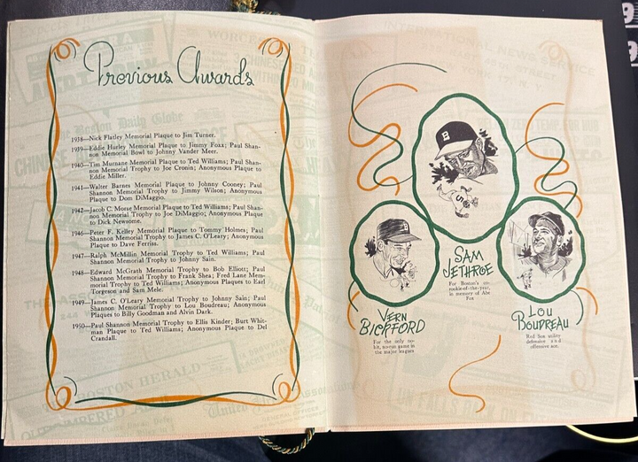 Feb 1, 1951 Twelfth Annual Baseball Writers Association America Dinner Program