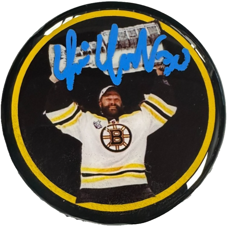 Tim Thomas W/ Stanley Cup Autographed Photo Puck Boston Bruins JSA