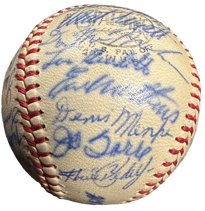 1962 Milwaukee Braves Team Autographed Baseball Aaron Spahn Mathews Uecker Torre