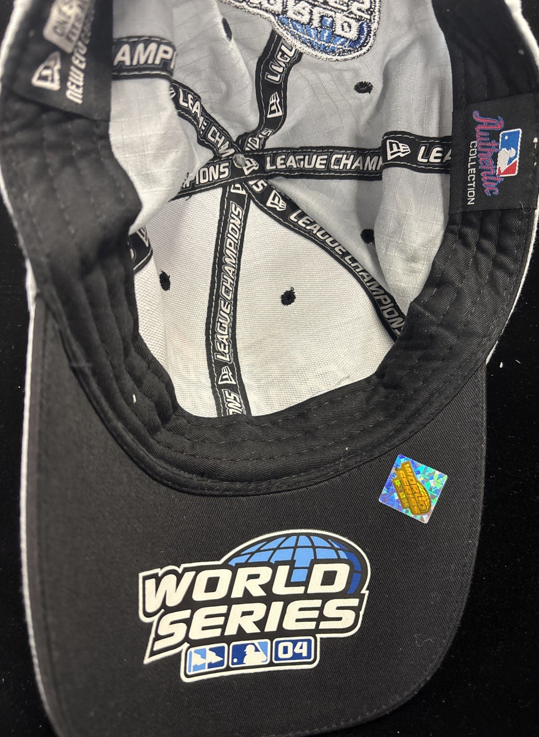 2004 Boston Red Sox New Era Hat One Size Fits All Grey League Champions MLB