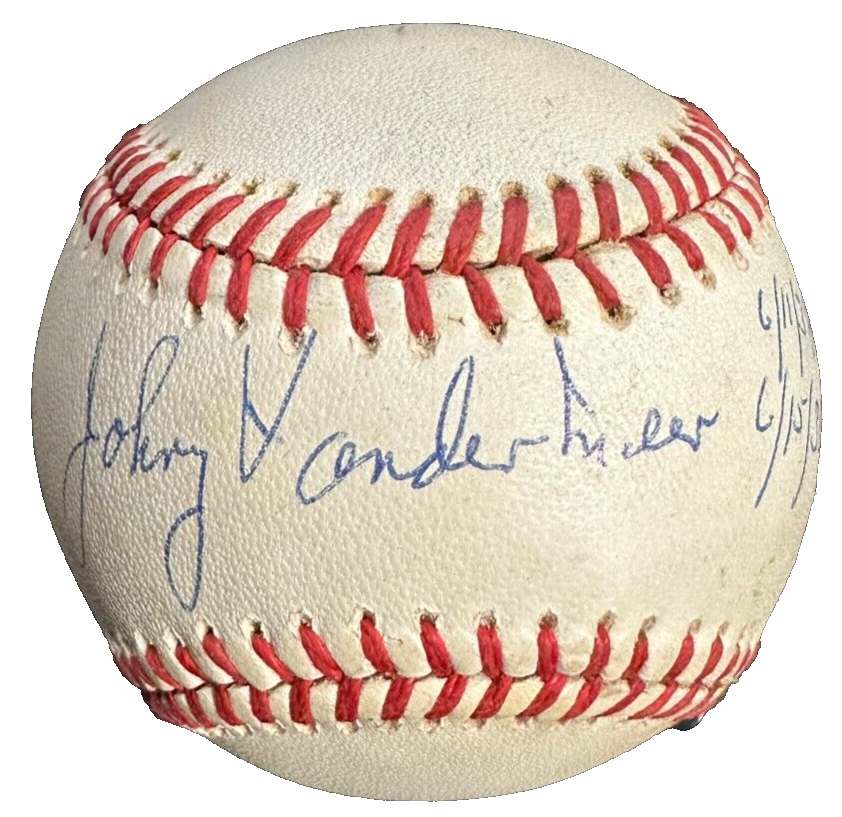 Johnny Vander Meer Autographed OAL Baseball W/ 6/11/38 & 6/15/38 Insc BAS Reds