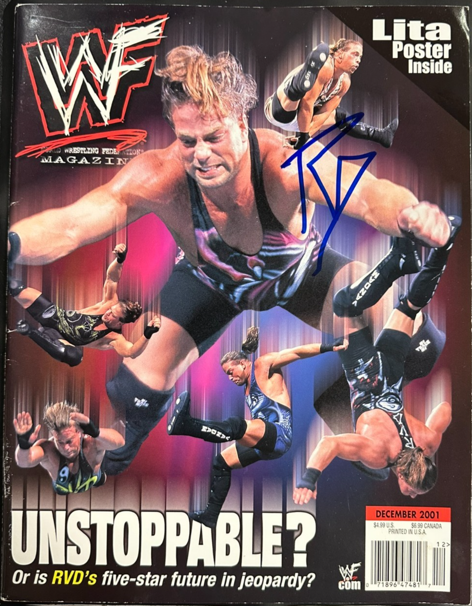 Rob Van Dam Autographed December 2001 Issue of WWF Wrestling Magazine