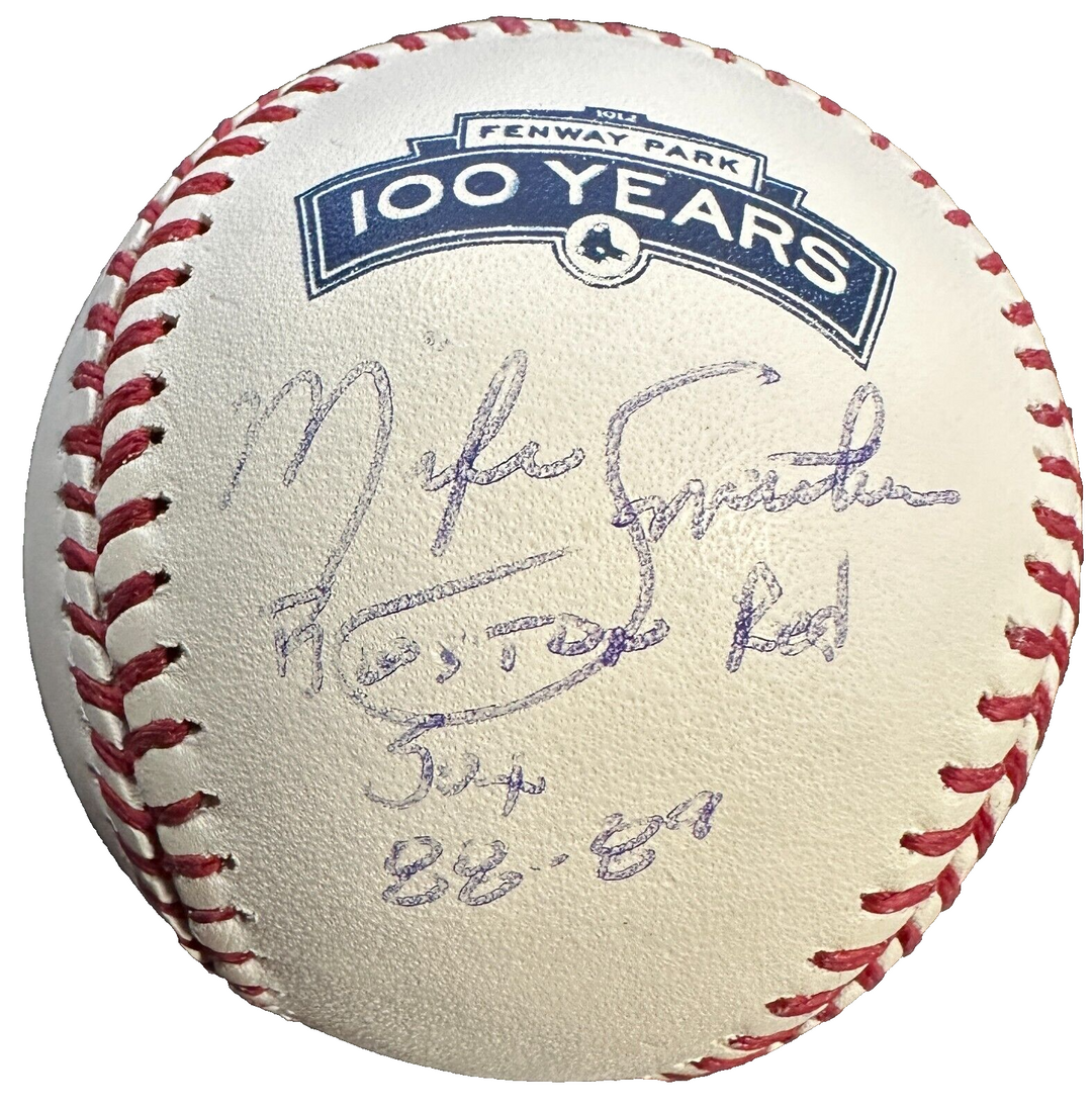 Mike Smithson Signed Fenway Park 100th Anniversary Baseball W/ Red Sox 88-89