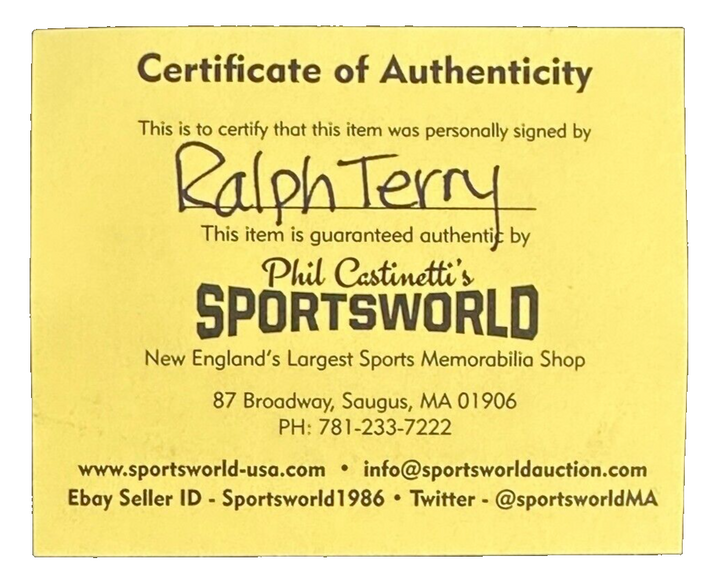Ralph Terry Autographed Official Major League Baseball W/ 62 WS MVP Isnc Yankees