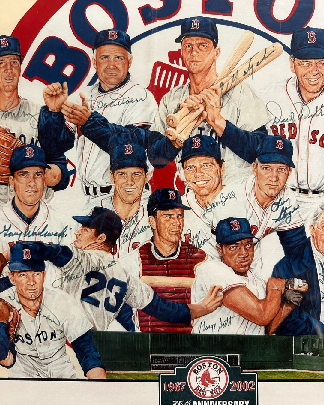 1967 Boston Red Sox AL Champions Signed 16x20 Photo Yaz Scott Lonborg Williams