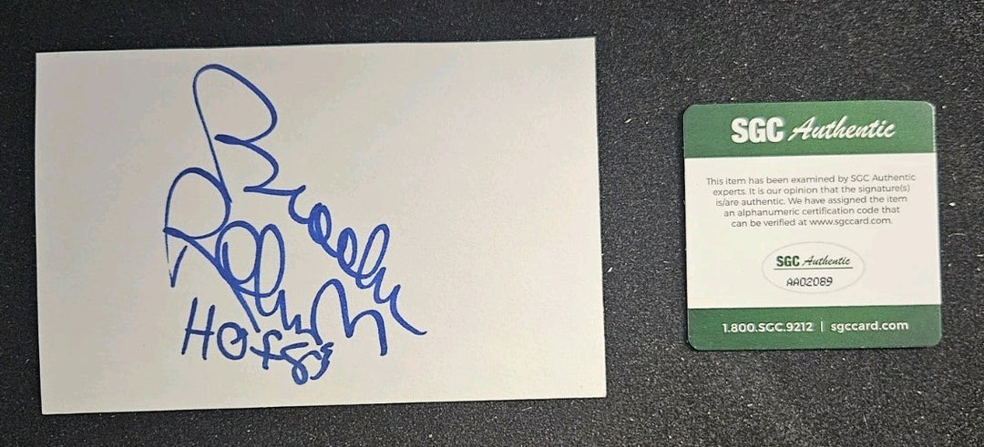 Brooks Robinson Autographed 4x6 Index Card SGC Authentic Baltimore Orioles HOF