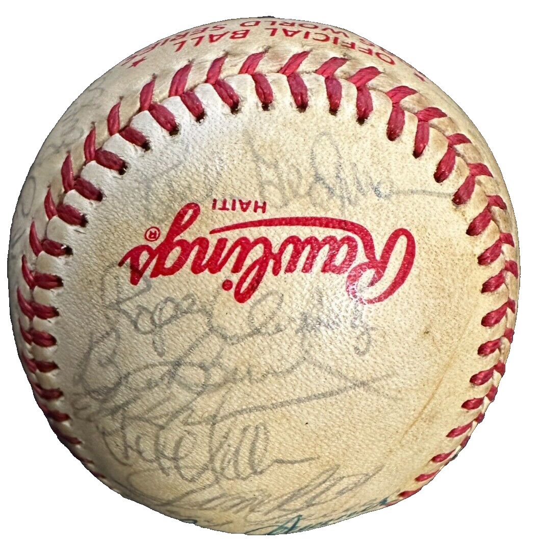 1986 Boston Red Sox Team Signed World Series Baseball BAS Seaver Clemens Rice