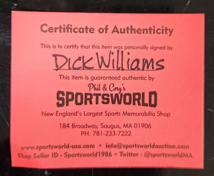 Dick Williams Signed Inscribed Major League Baseball A's Red Sox Tristar COA 