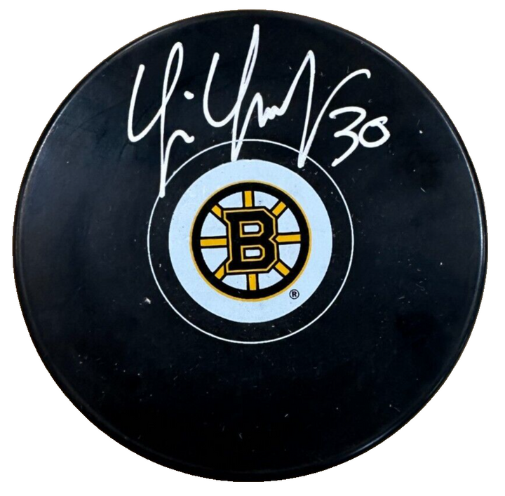 Tim Thomas Autographed Boston Bruins Hockey Puck JSA
