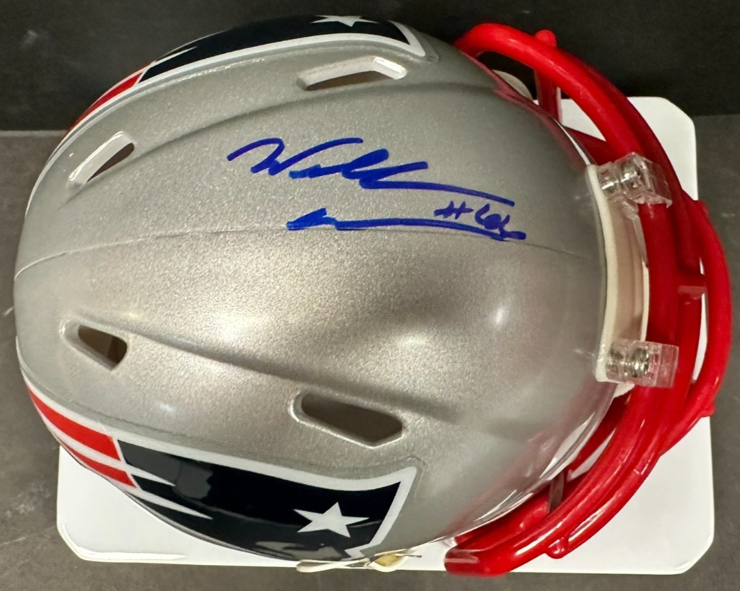 Will Campbell Autographed New England Patriots Mini Helmet JSA