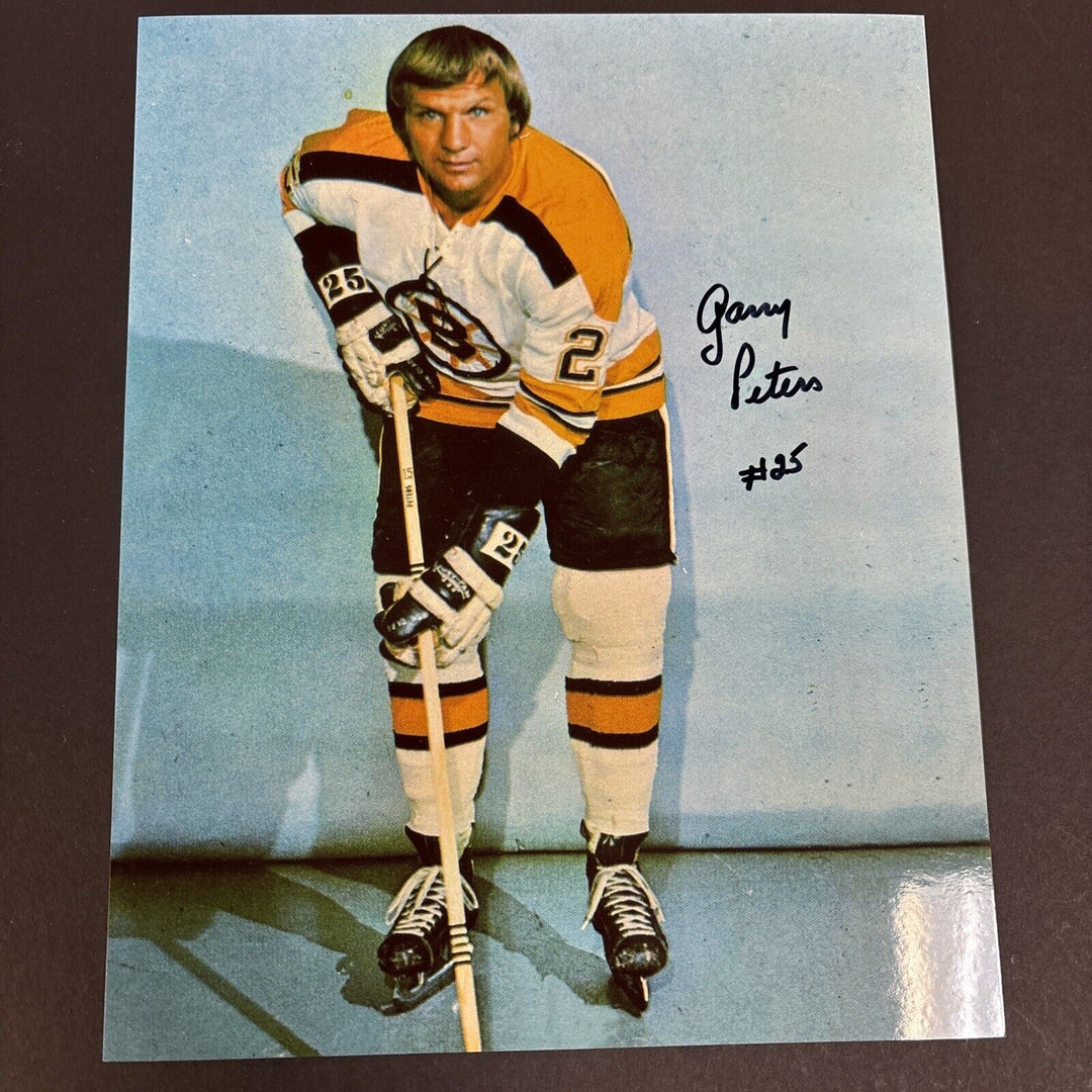 Gary Peters Signed 8x10 Boston Bruins Sportsworld