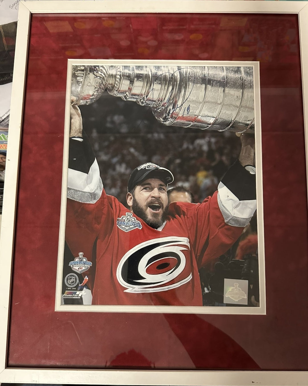 Mark Recchi Autographed Carolina Hurricanes Stanley Cup Championship Photo HOF