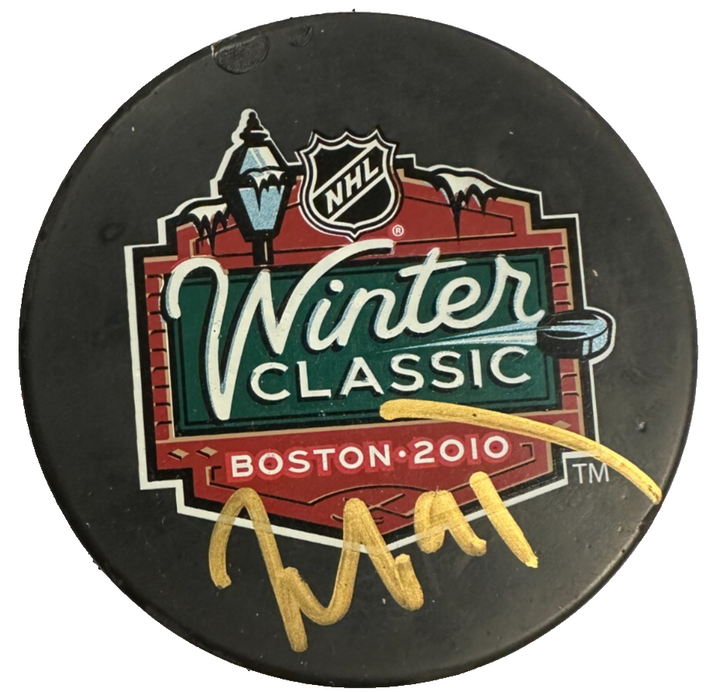 Marc Savard Autographed 2010 Winter Classic Puck Autographed Boston Bruins
