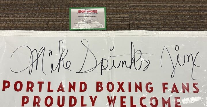Michael Spinks Autographed Coors Light Portland Boxing Banner Huge Signature