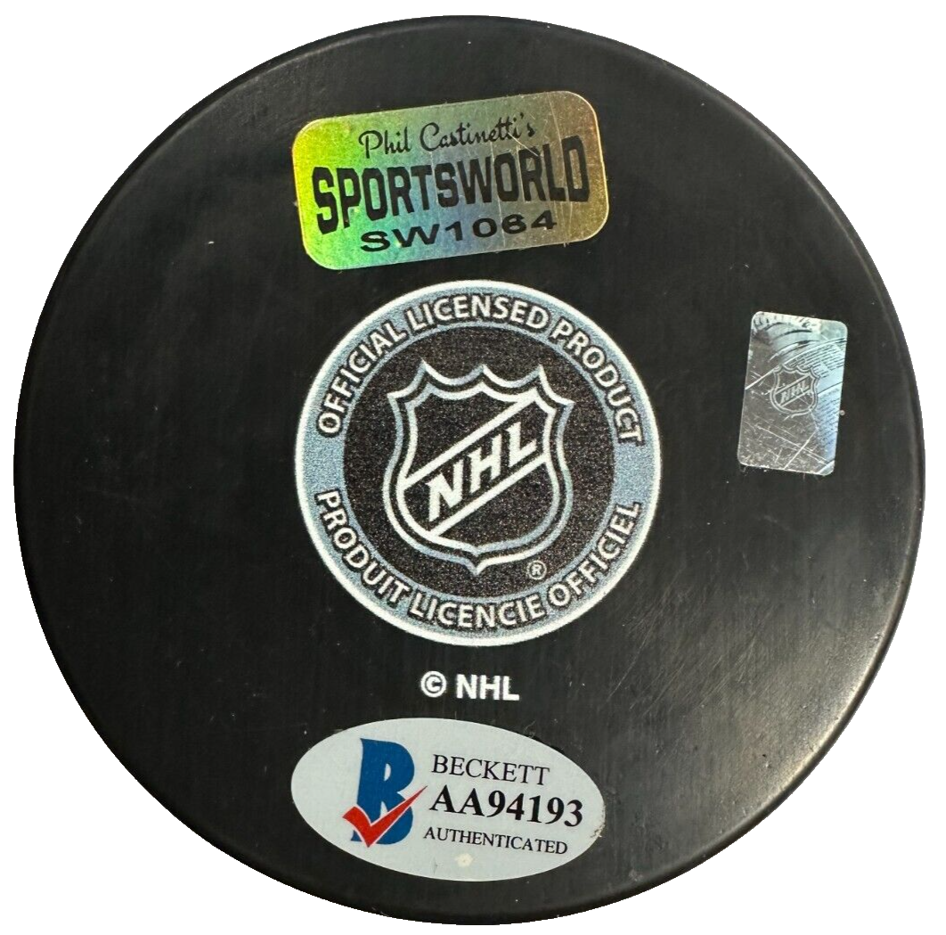 Kevin Dupont Autographed Boston Bruins Hockey Puck W/ HHOF 02 BAS