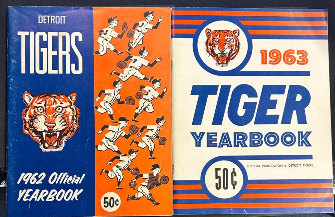 1962 & 1963 Detroit Tigers Yearbooks Kaline Colavito Bunning