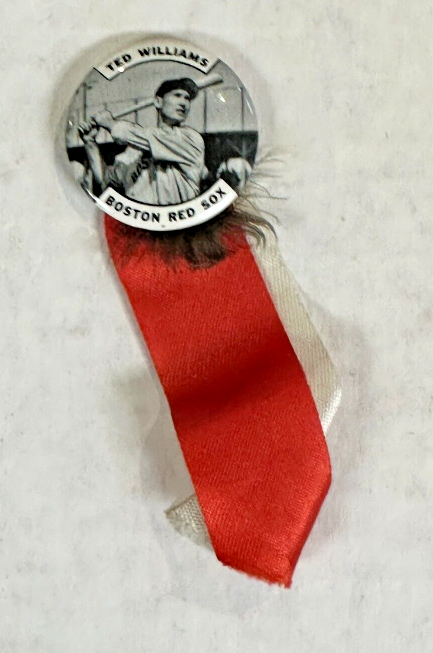Vintage 1940's PM10 Ted Williams Stadium Pin W/ Ribbon Boston Red Sox