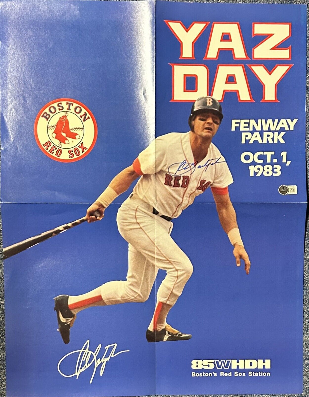 Carl Yastrzemski Autographed Yaz Day Poster October 1, 1983 BAS Red Sox HOF