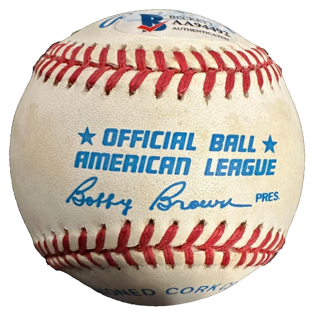 Harmon Killebrew Autographed Bobby Brown Official American League Baseball BAS