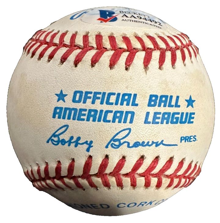 Harmon Killebrew Autographed Bobby Brown Official American League Baseball BAS