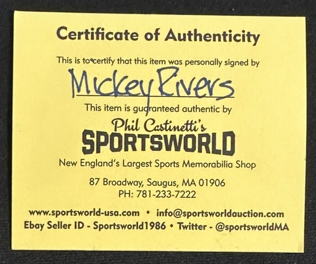 Mickey Rivers Autographed OML Baseball W/ 77 & 78 WS Champs MLB Holo