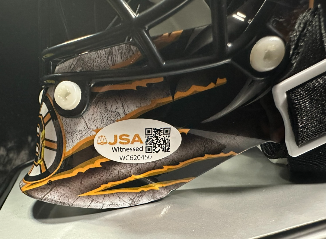 Tim Thomas Autographed Boston Bruins Mini Goalie Mask JSA NHL