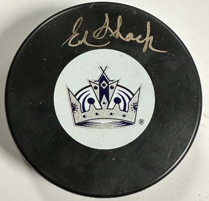 Ed Shack Autographed Los Angeles Kings Hockey Puck BAS