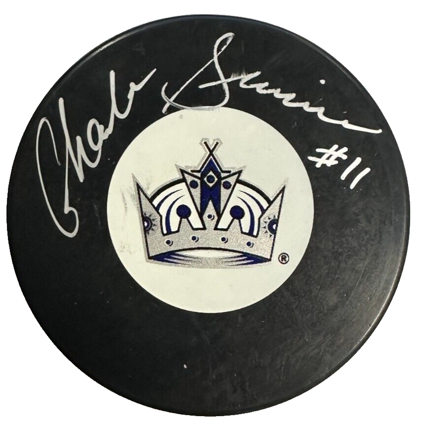 Charlie Simmer Autographed Loa Angeles Kings Hockey Puck NHL BAS