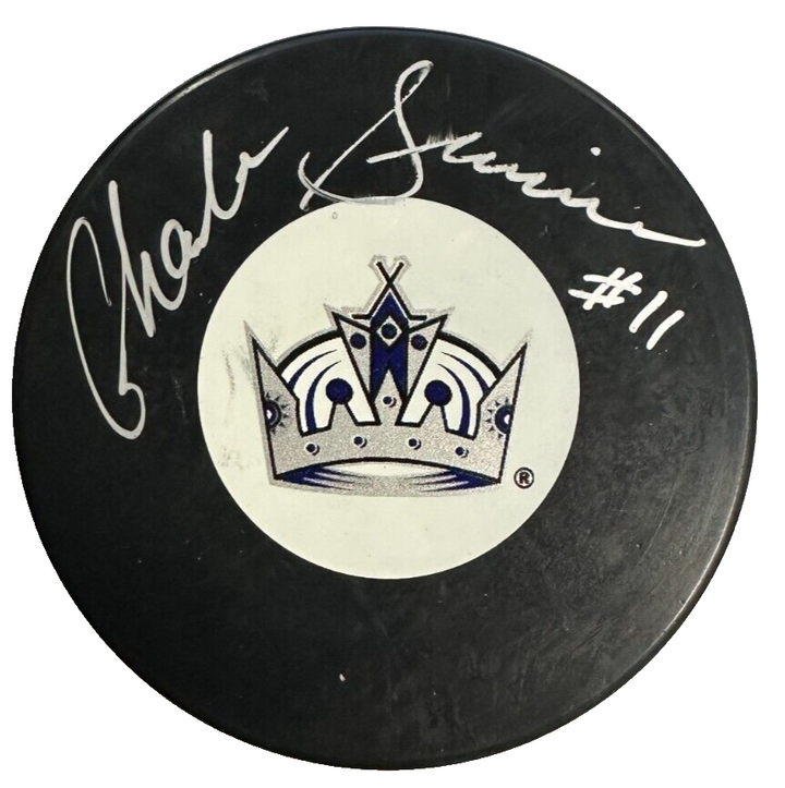 Charlie Simmer Autographed Loa Angeles Kings Hockey Puck NHL BAS