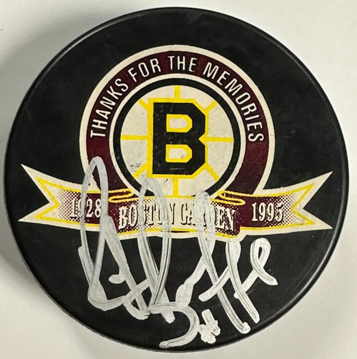Ray Bourque Autographed Boston Garden Thanks for the Memories Hockey Puck