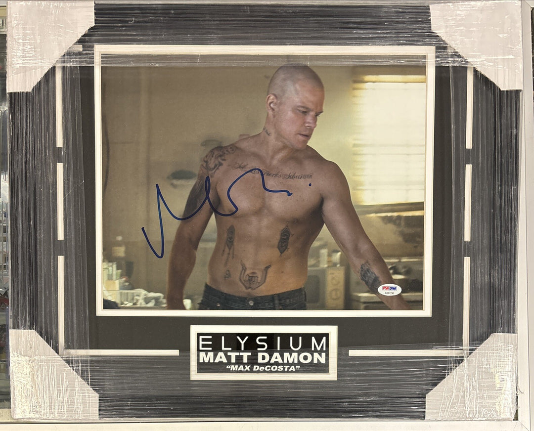 Matt Damon Signed Elysium 11x14 Photo Framed PSA Certified