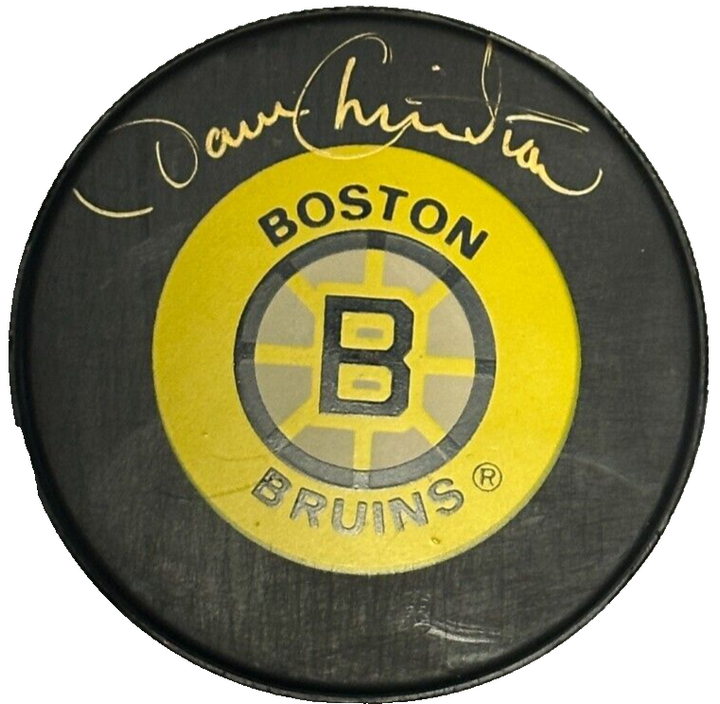 Dave Christian Autographed Boston Bruins Hockey Puck BAS