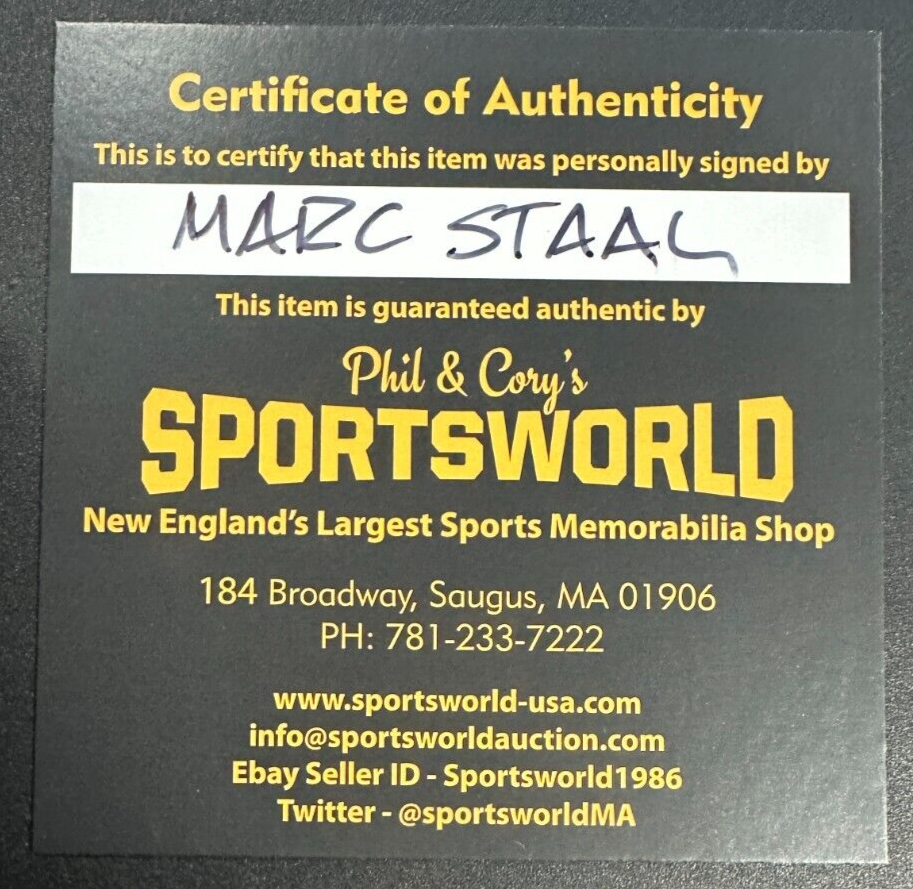 Marc Staal Autographed New York Rangers 90th Anniversary Game Puck