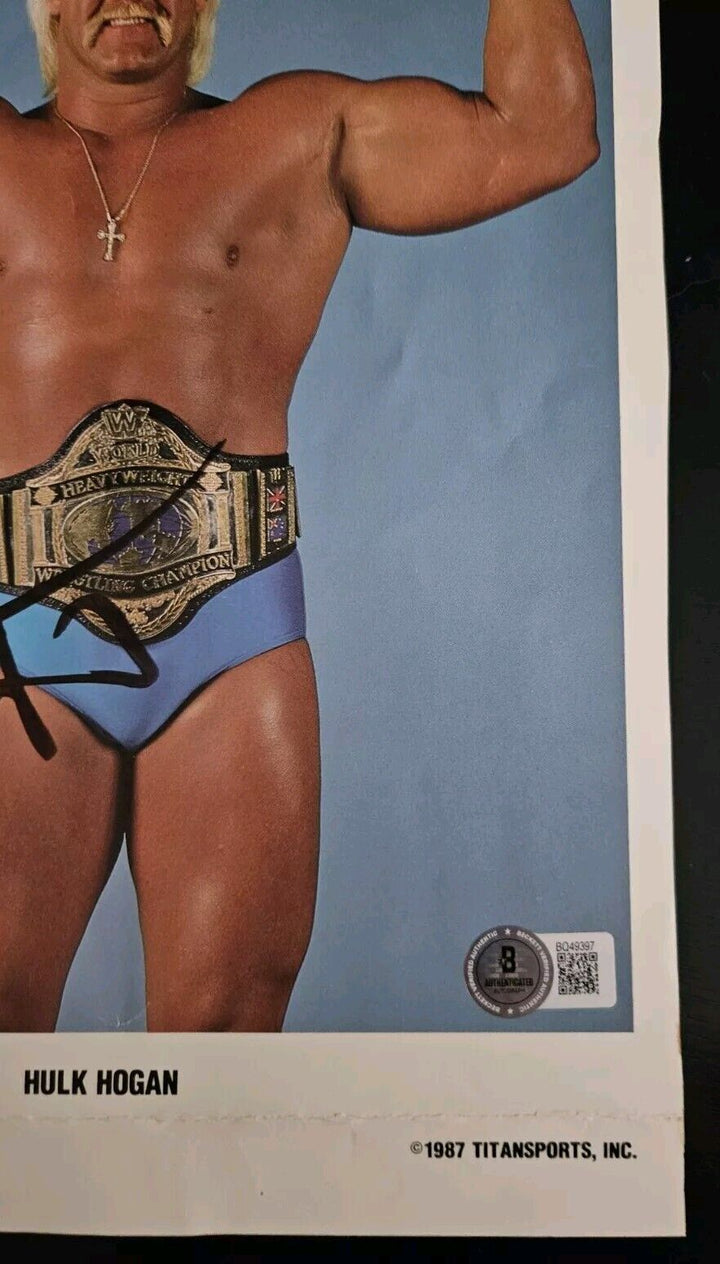 Hulk Hogan 1987 WWF Titan Sports Signed Promotional Photo BAS