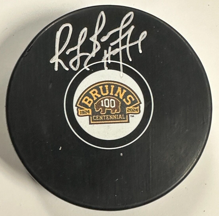 Ray Bourque Autographed Boston Bruins 100th Anniversary Puck NHL