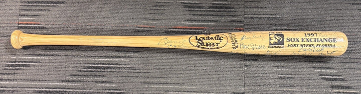 1997 Sox Exchange Fantasy Camp Signed Baseball Bat Steve Lyons Johnny Pesky Etc.