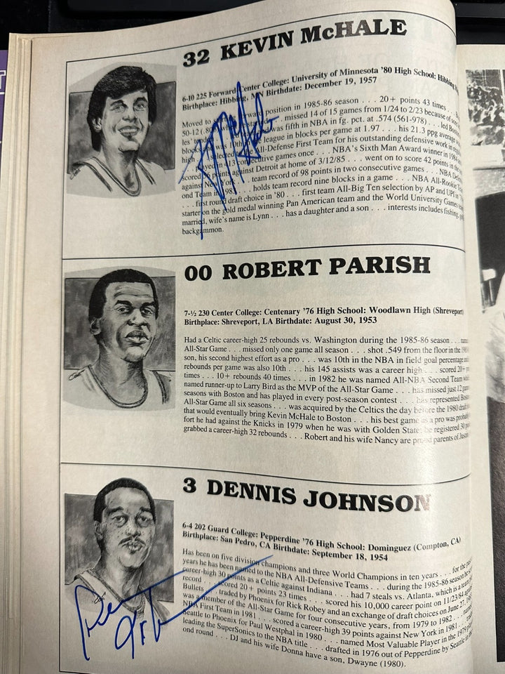1986-87 Celtics & Bucks Team Signed Program Bird DJ KC Jones Havlicek Sikma