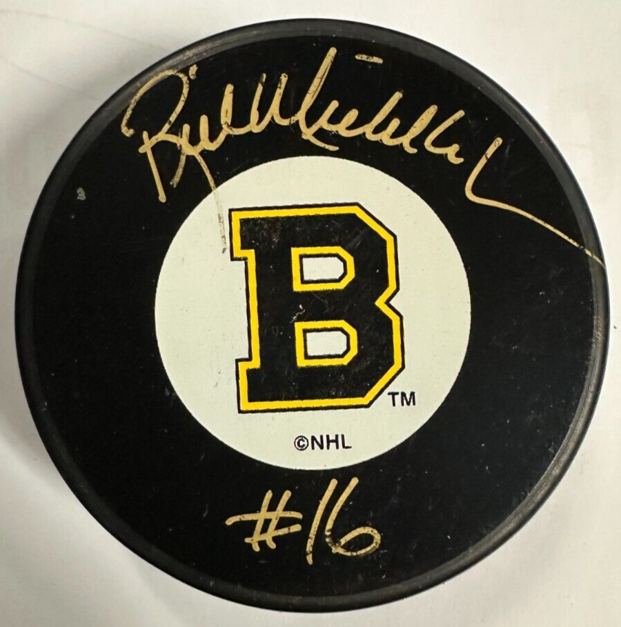 Rick Middleton Autographed Boston Bruins Hockey Puck NHL