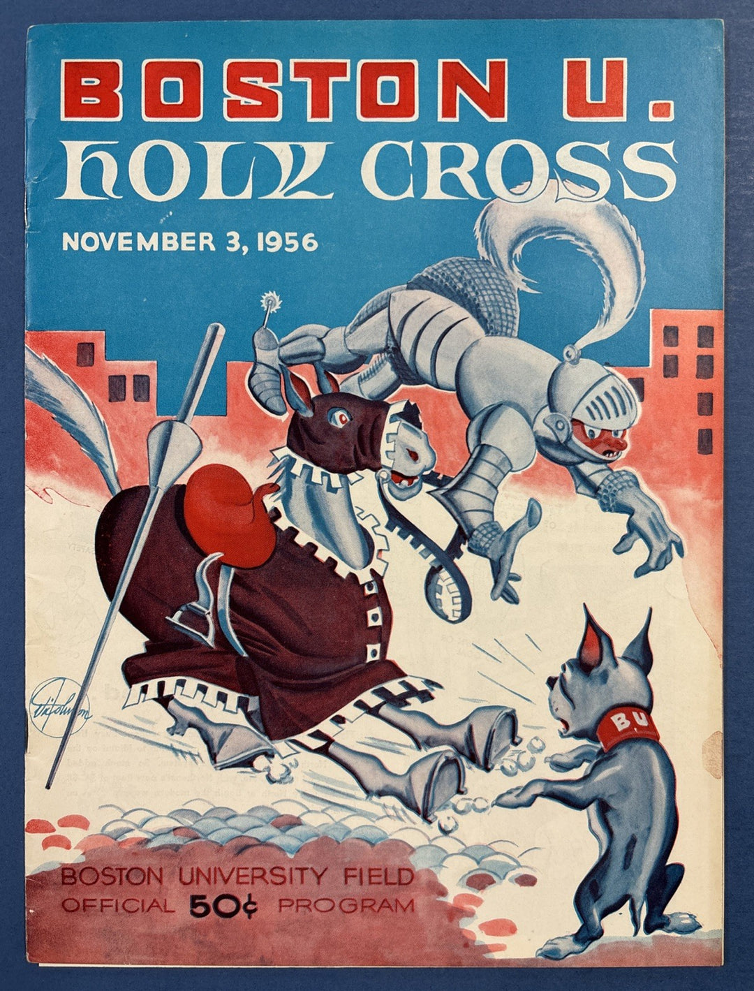 Boston University Vs Holy Cross November 3, 1956 Program