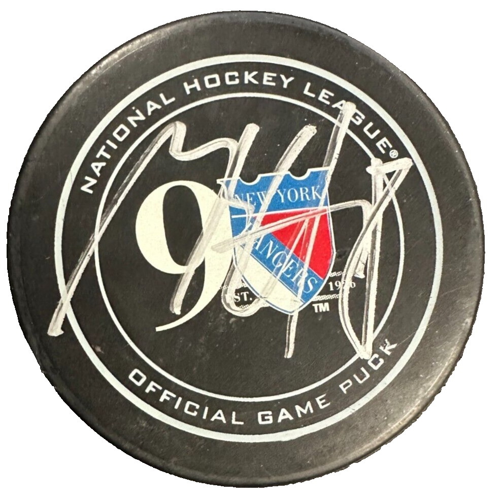 Marc Staal Autographed New York Rangers 90th Anniversary Game Puck