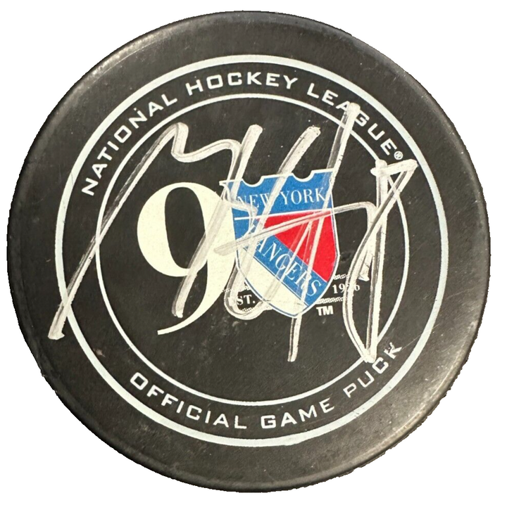 Marc Staal Autographed New York Rangers 90th Anniversary Game Puck