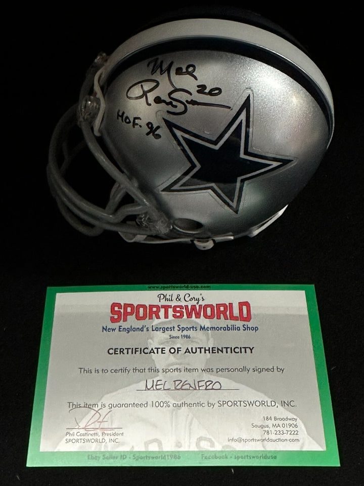 Mel Renfro Autographed Dallas Cowboys Riddell Mini Helmet W/ HOF 96 Insc