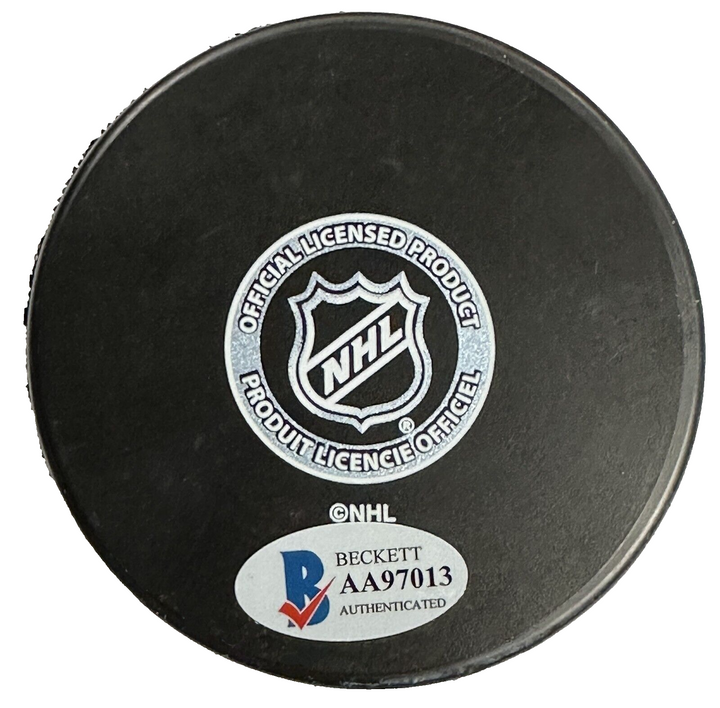 Guy Lapointe Autographed Montreal Canadiens Puck BAS W/ HOF 93 Insc