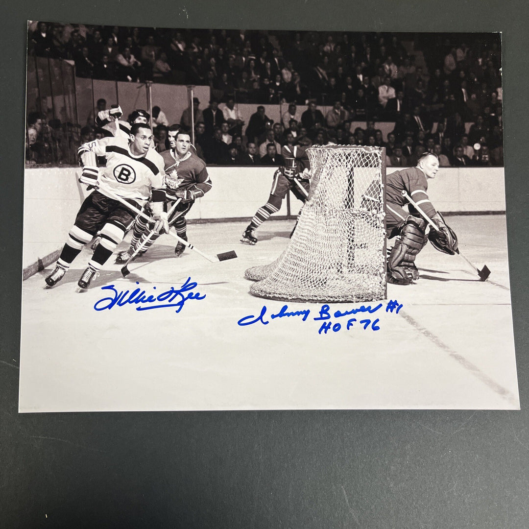 Willie O’Ree Johnny Bower Signed 8x10 Boston Toronto Sportsworld